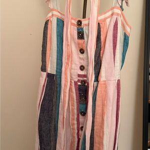 J. Crew Multicolor Striped Midi Dress